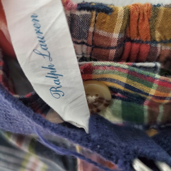 EUC Ralph Lauren Plaid Shorts with Navy Blue Belt 18M Baby Toddler Boy - Picture 4 of 5